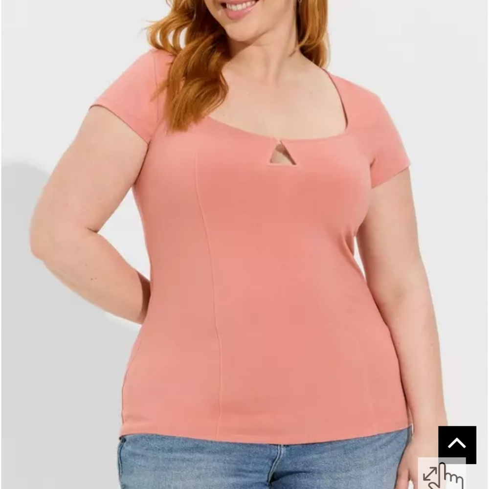 Torrid Foxy Notch Neck Cap Sleeve Top
